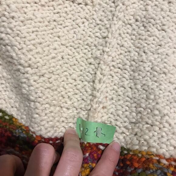 Handmade Thick Chunky Knit Colorful Rainbow Fringe Boho Fairy Cardigan Sweater - Picture 5 of 5